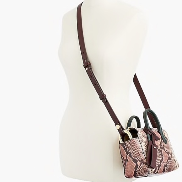 J Crew Mini Harper Snakeskin Embossed Leather Bag - Picture 3 of 8